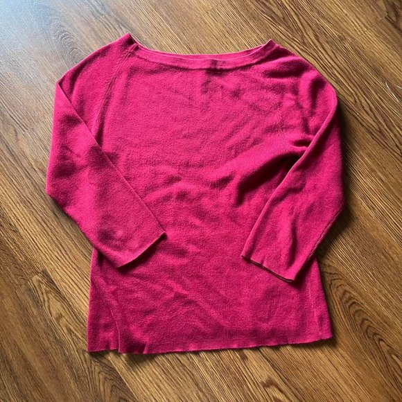 INC Y2k Red Wide Neck Shirt Top Size Small - Picture 2 of 3